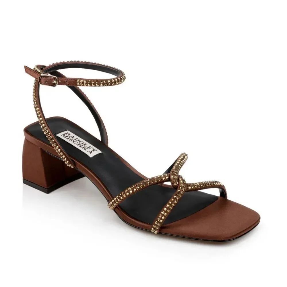 Badgley Mischka Women's Brisa Low Block Heeled Sandal Size 11